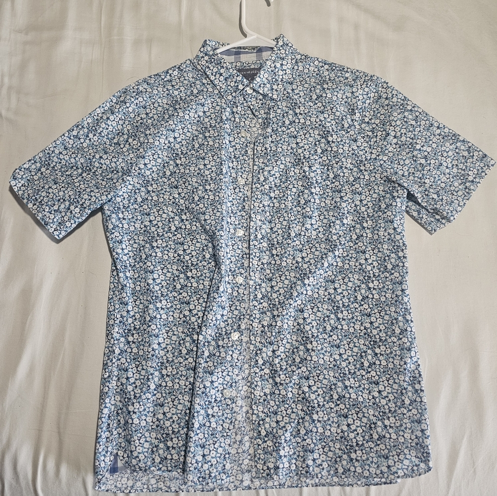 Van Heusen Blue and White Floral Shirt